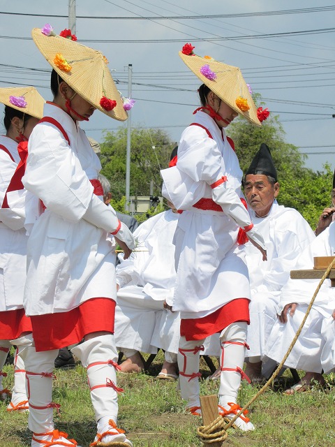 春の行事、雅楽と早乙女とお田植祭